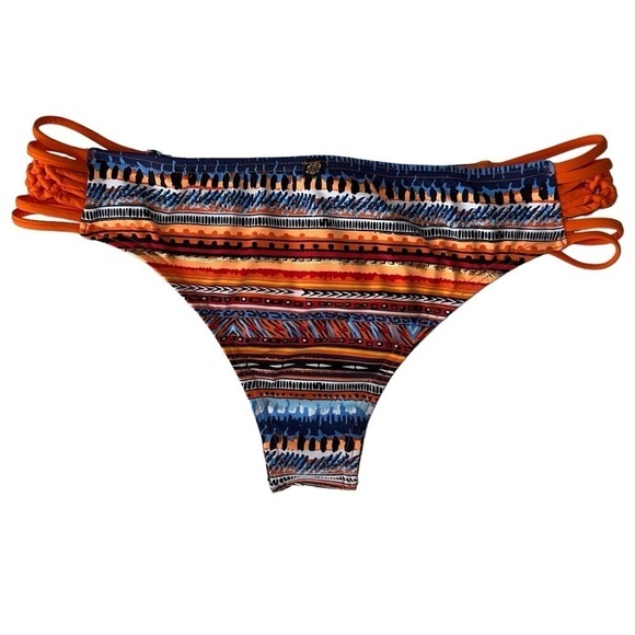 NWT LA VIE EN ROSE BIKINI BOTTOM SIZE S ORANGE SIDE BANDS - Picture 3 of 15
